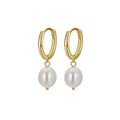 Lumi Pearl Drop Hoop Earrings product photo by Starlight