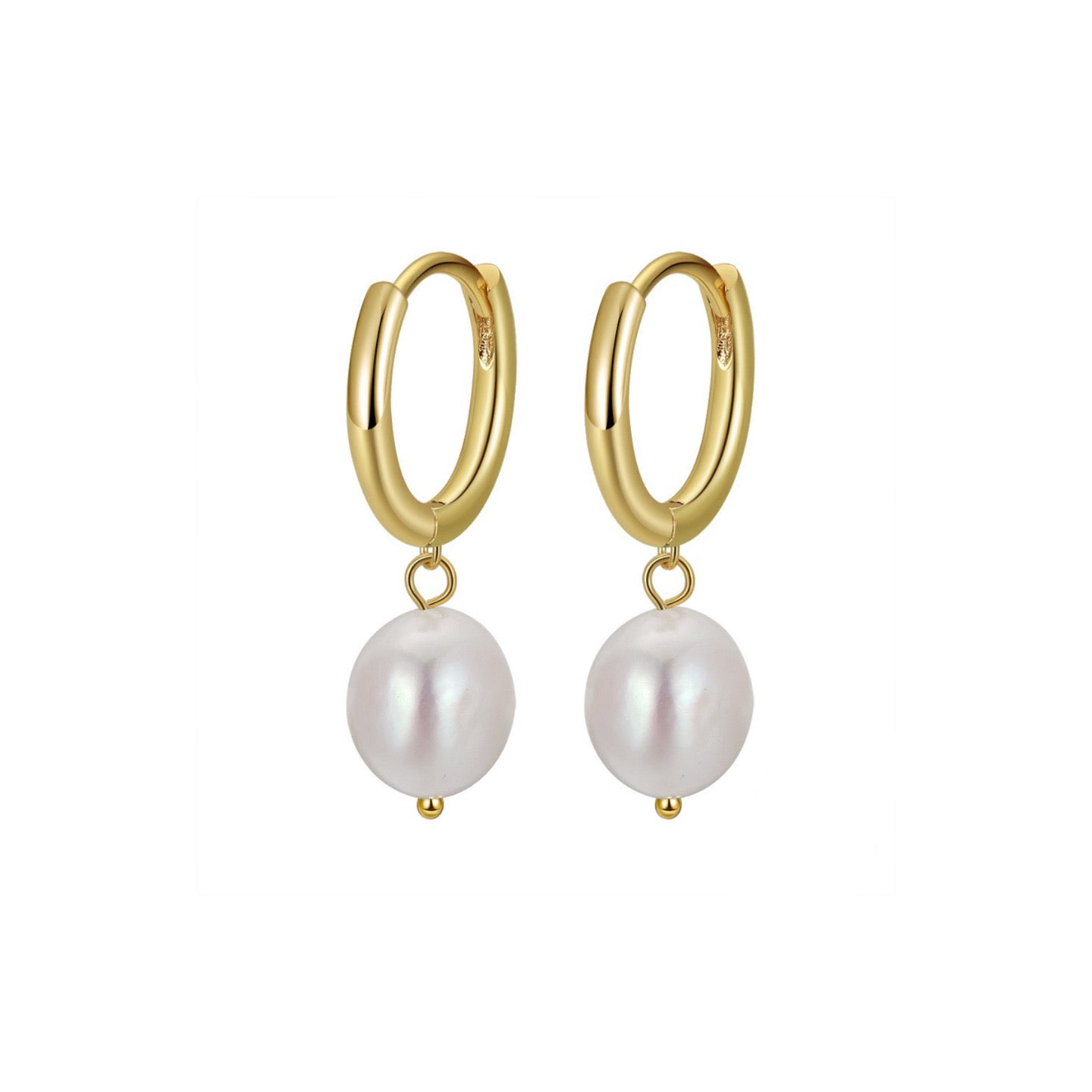 Lumi Pearl Drop – Gold Vermeil Hoop Earrings