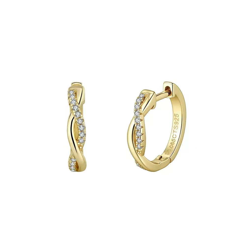 Mobius Twist Huggie Earrings