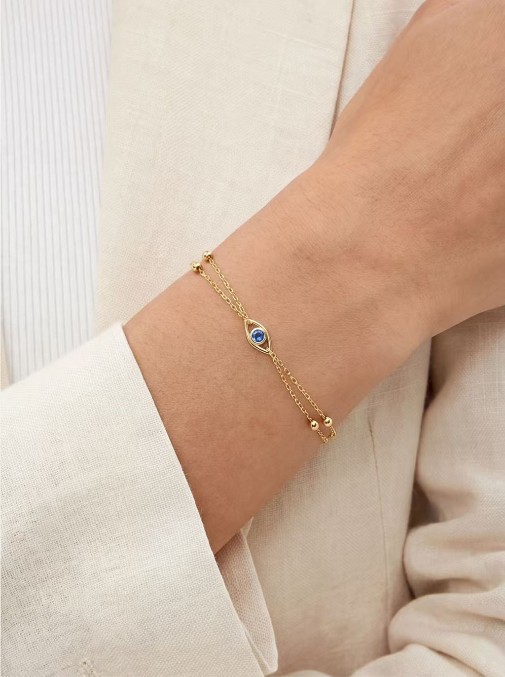 Evil Eye Accent Charm Bracelet product photo by