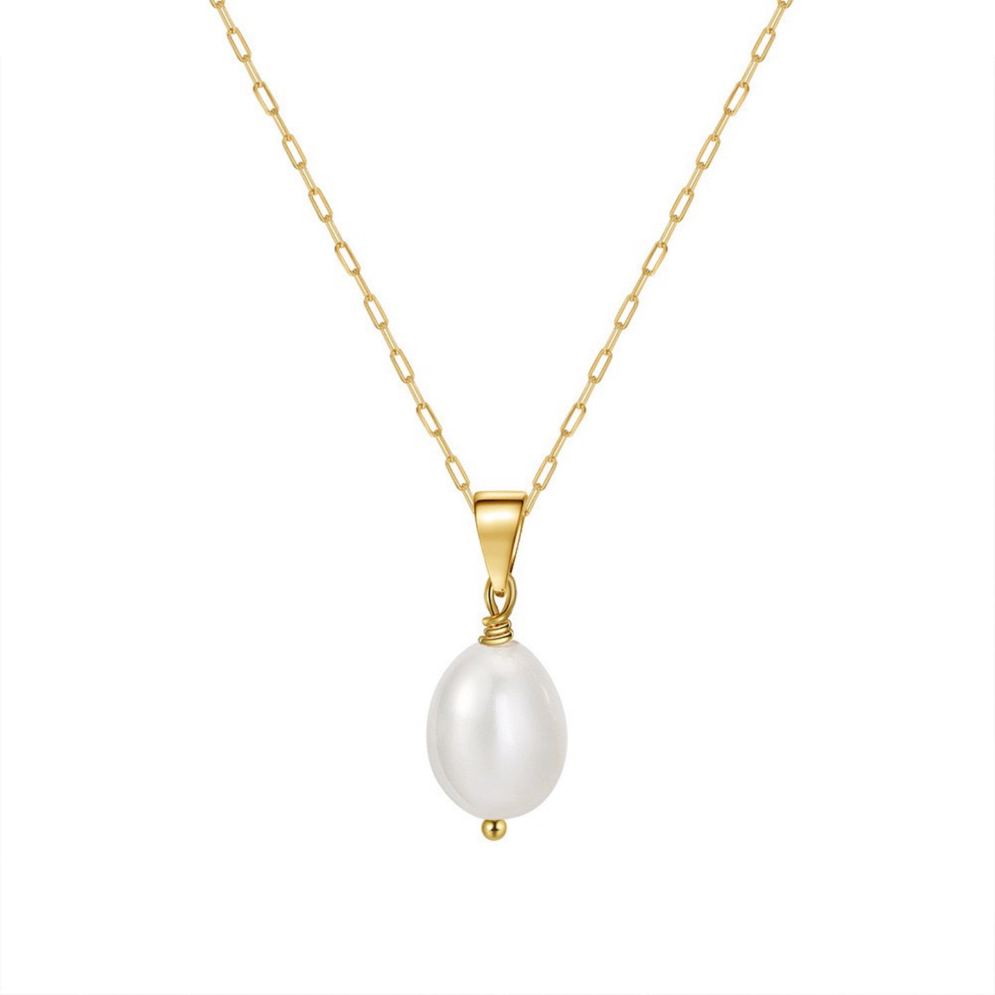 Oval Calm – Classic Drop Pearl Pendant Necklace