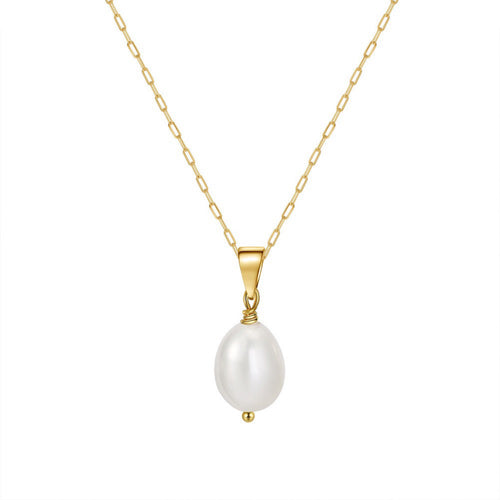 Oval Calm Pearl Drop Layered Necklace product photo by Starlight