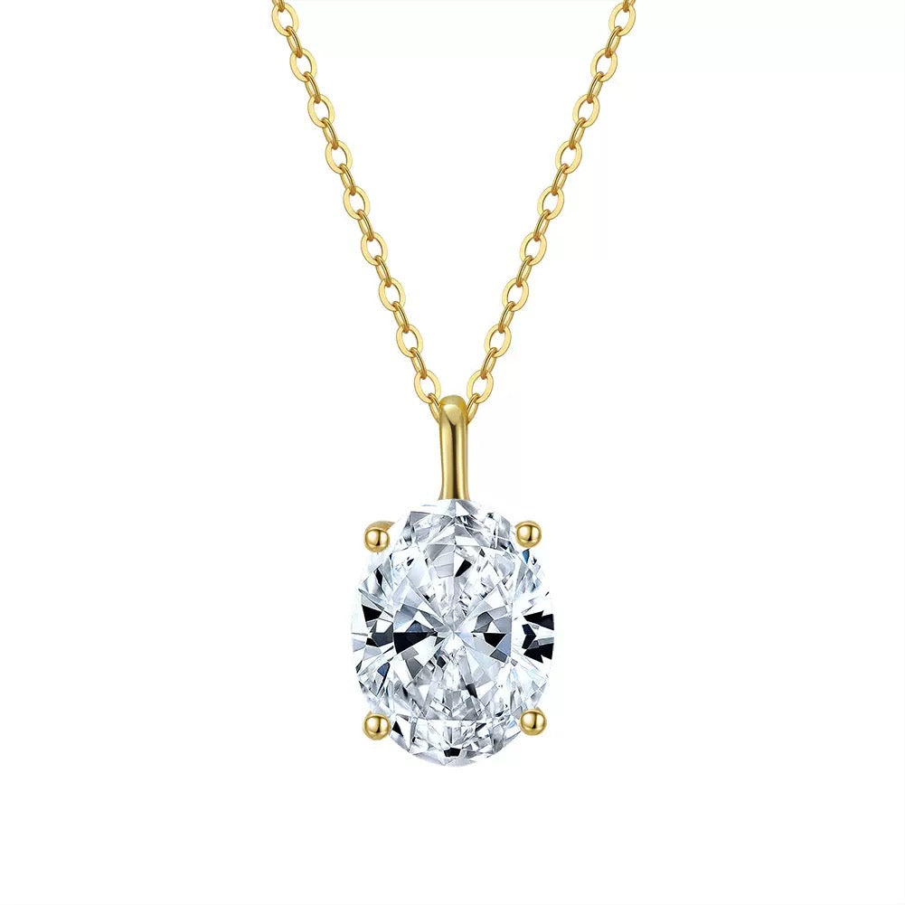 Oval Solitaire Pendant Necklace