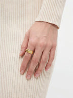 Texture Wave Adjustable Ring Stackable Rings