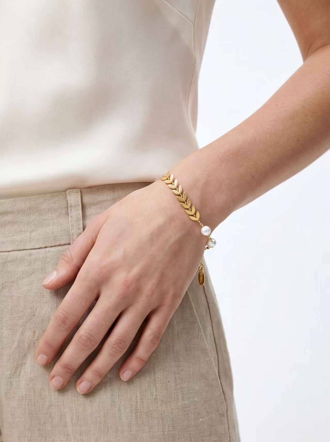 Laurel Grace Floral Pearl Layered Bracelet product photo by Starlight