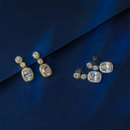 Oval Halo Drop Earrings Dangle & Drop Earrings