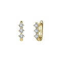 Stone Row Huggie Earrings