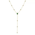 Green Teardrop Lariat Necklace