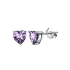 Heart Birthstone Stud Earrings