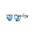 Heart Birthstone Stud Earrings
