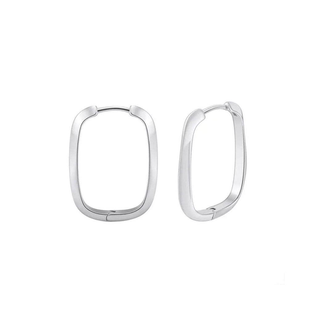 Rounded Rectangle Hoop Earrings
