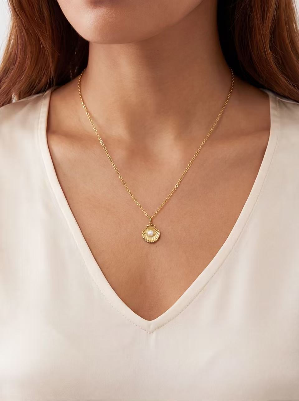 Seashell Baroque Pearl Layered Necklace product photo by Starlight