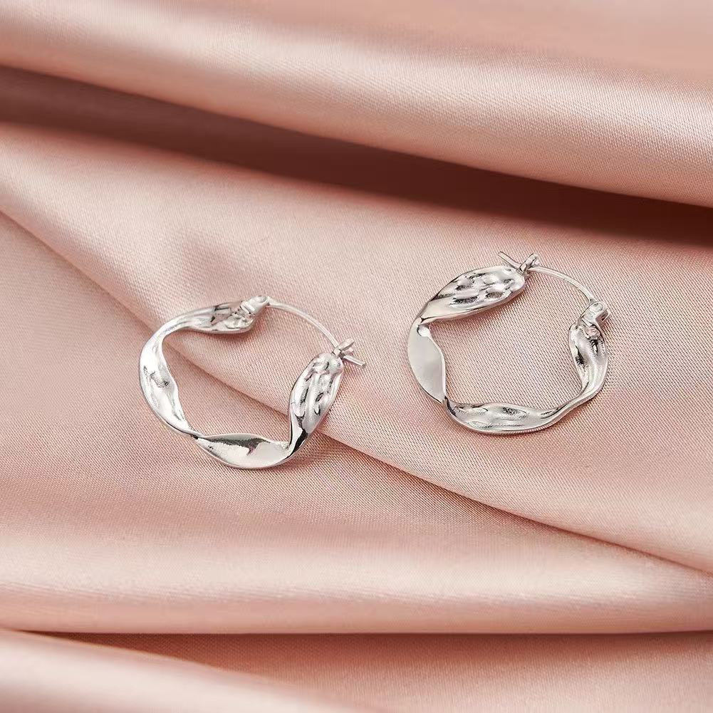 Twisted Texture Hoop Earrings