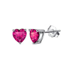 Heart Birthstone Stud Earrings