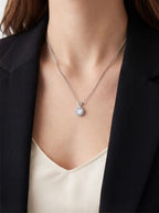 Round Halo Solitaire Necklace Crystal Necklaces