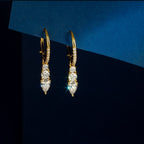 Marquise Drop Huggie Earrings Hoop Earrings