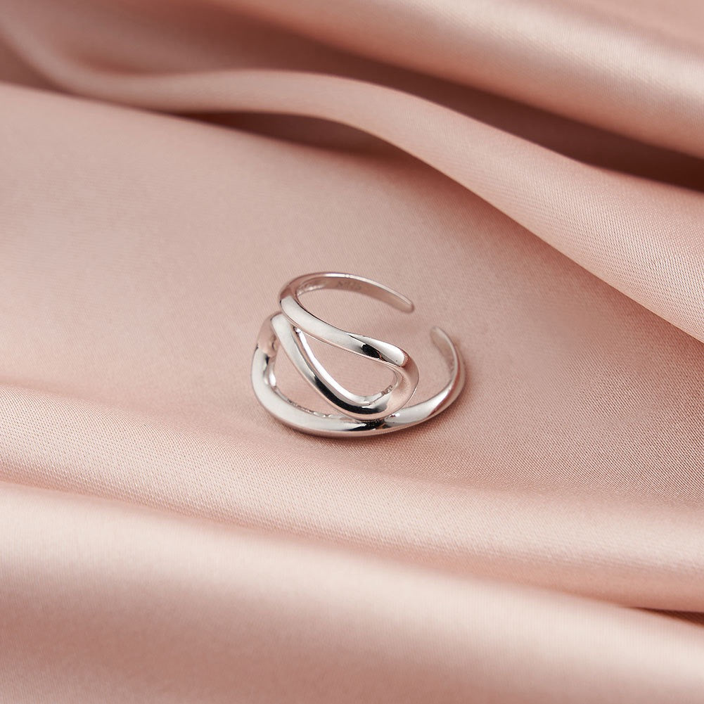 Modern Open Curve Adjustable Ring