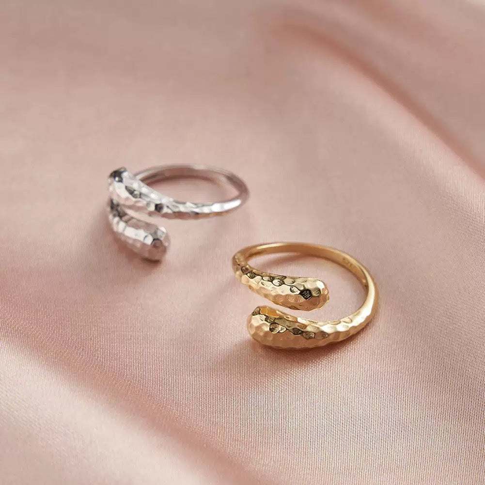 Hammered Open Adjustable Ring