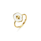 White Seashell Adjustable Ring Stackable Rings