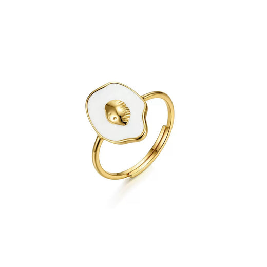 White Seashell Adjustable Ring