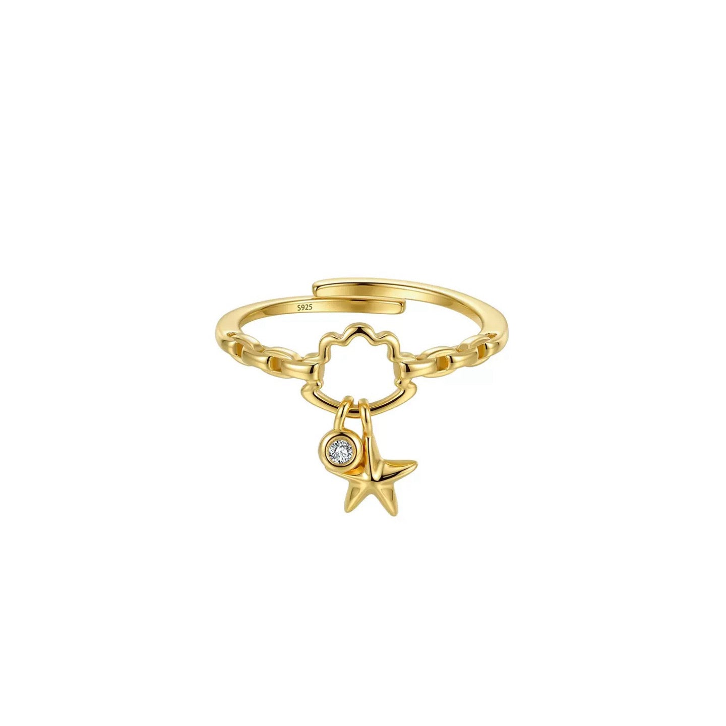 Seaside Starfish Charm Ring