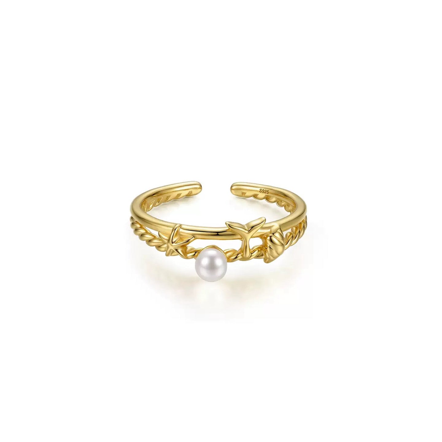 Seaside Pearl Vine Ring