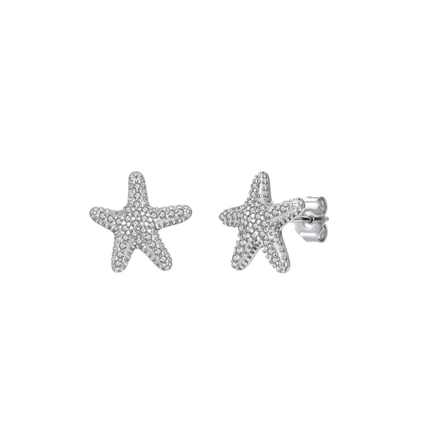 Pave Starfish Stud Earrings