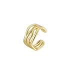 Layered Wave Adjustable Ring Stackable Rings