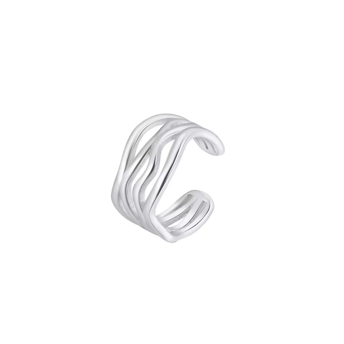 Layered Wave Adjustable Ring