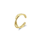 Textured Crossover Adjustable Ring Stackable Rings