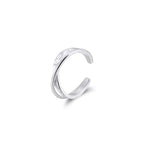 Textured Crossover Adjustable Ring Stackable Rings