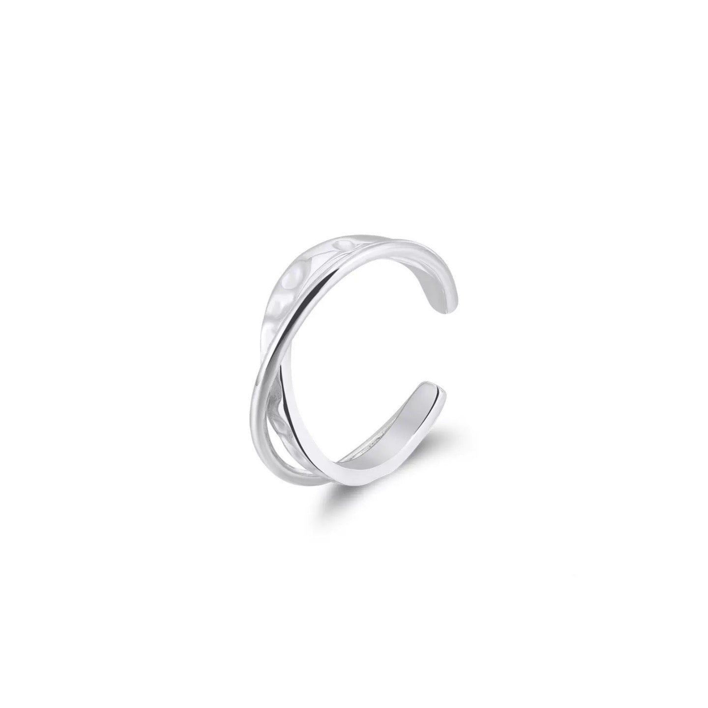 Textured Crossover Adjustable Ring