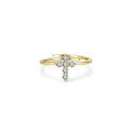 Cross Accent Adjustable Ring Stackable Rings