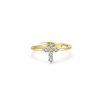 Cross Accent Adjustable Ring Stackable Rings