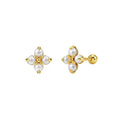 Tiny Pearl Flower Stud Earrings