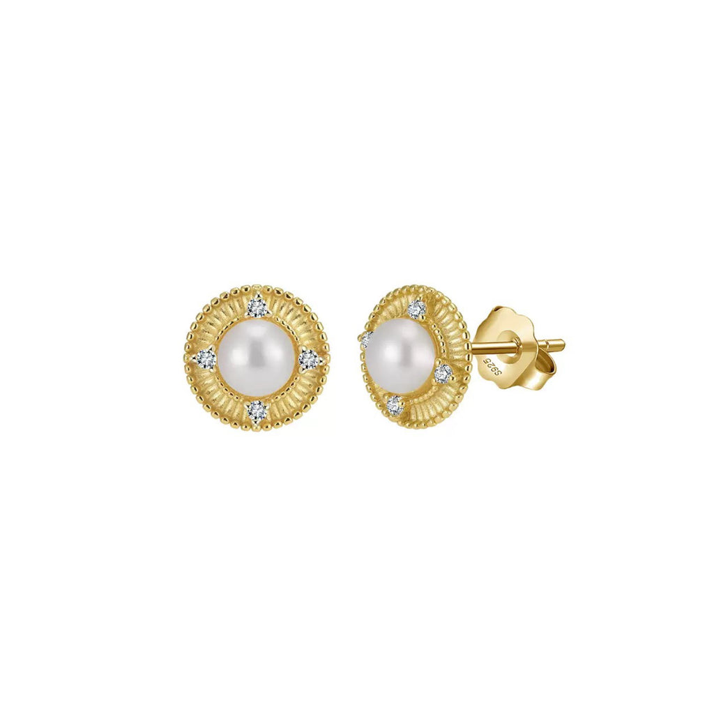 Pearl Halo Stud Earrings