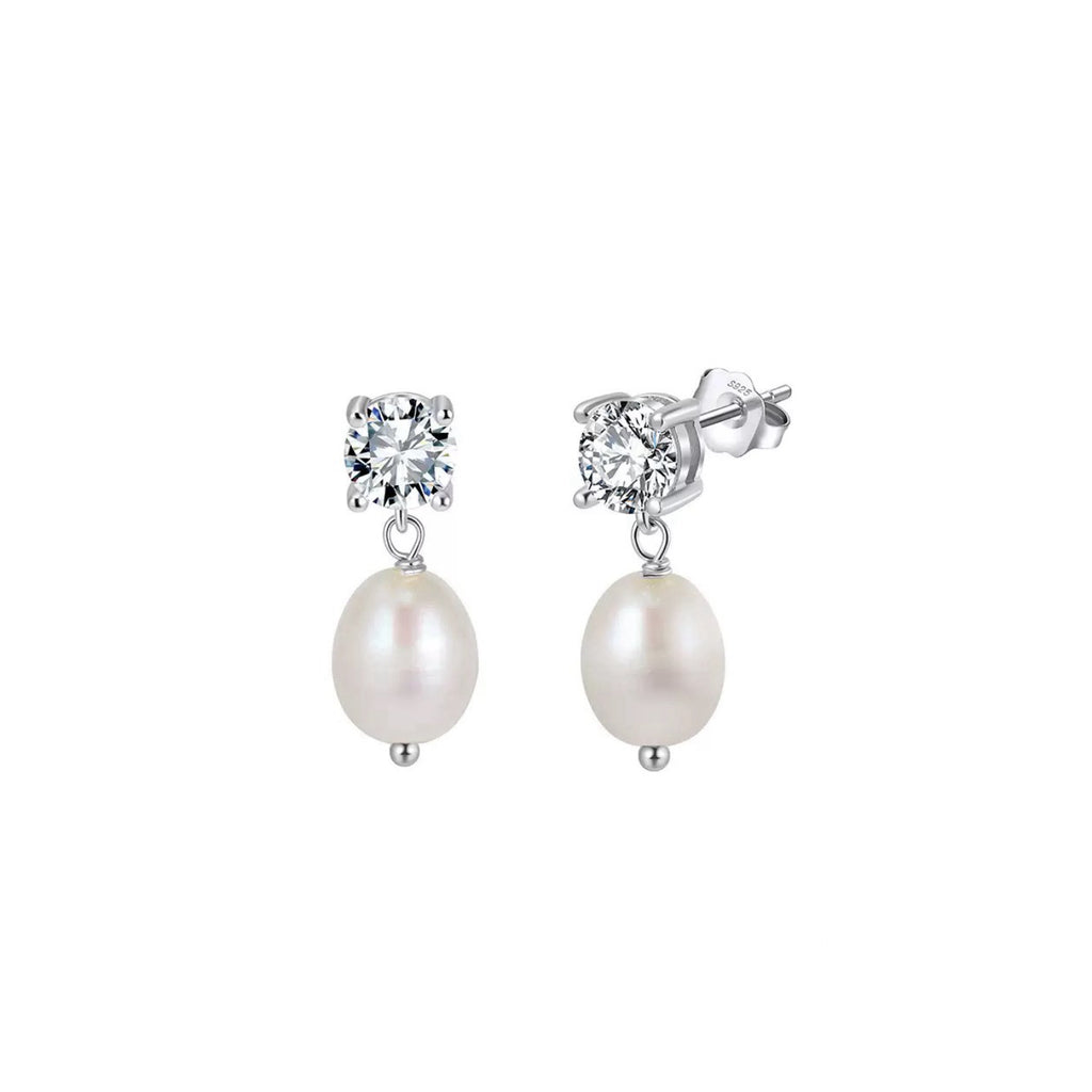 Pearl Dangle Stud Earrings