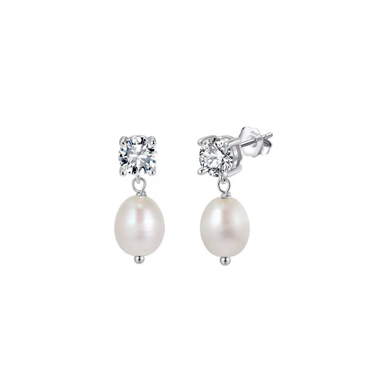 Pearl Dangle Stud Earrings