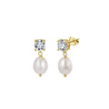 Pearl Dangle Stud Earrings