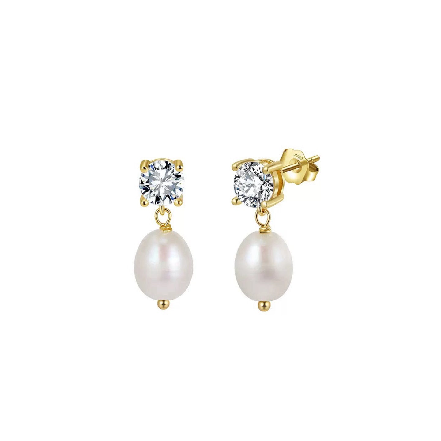Pearl Dangle Stud Earrings