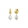 Pearl Dangle Huggie Earrings
