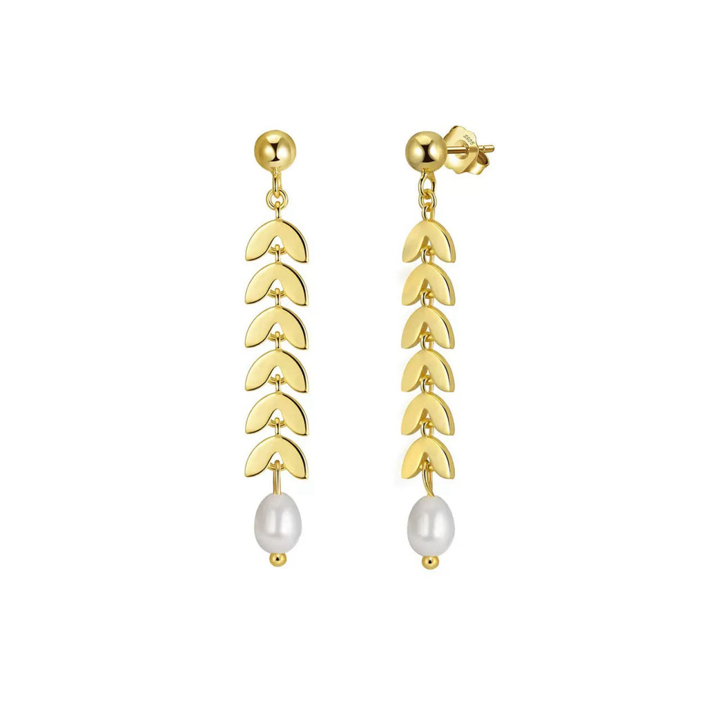 Pearl Wheat Drop Earrings