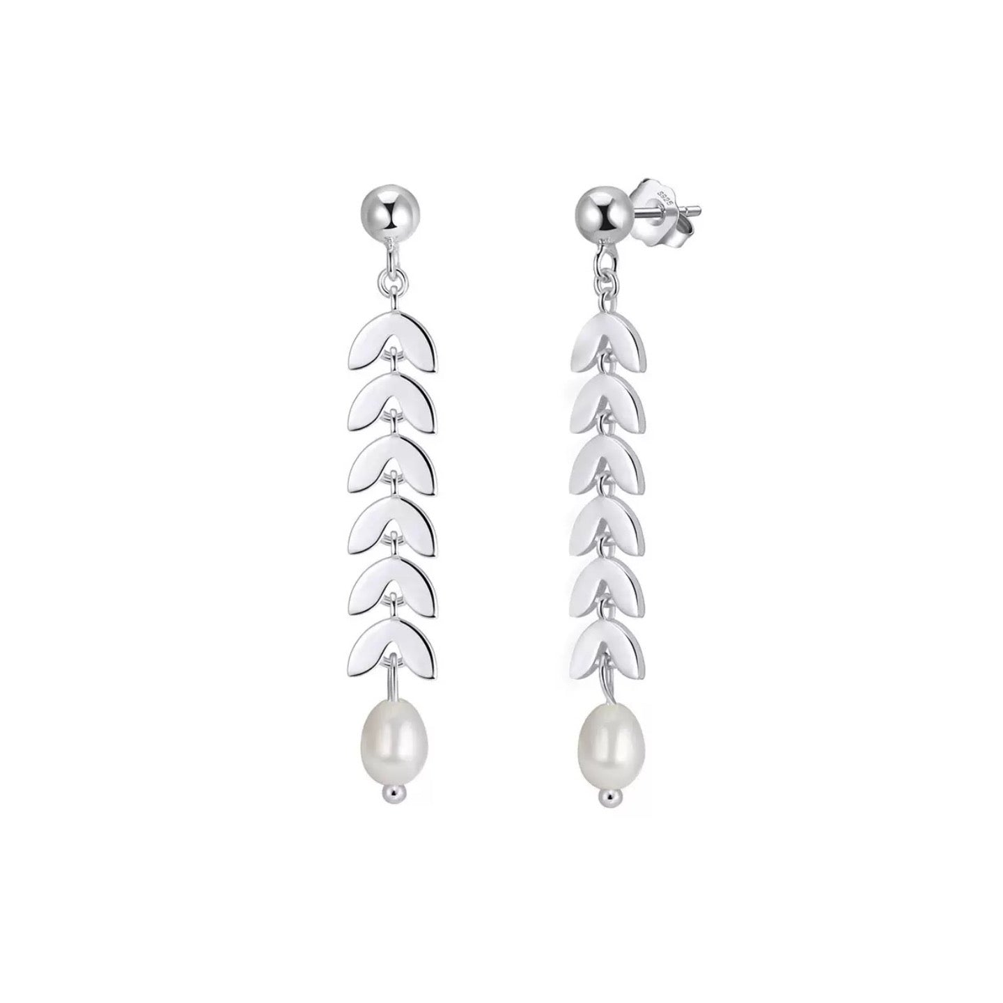 Pearl Wheat Drop Earrings