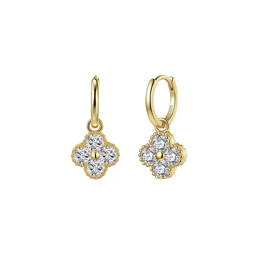 Clover Charm Hoop Earrings