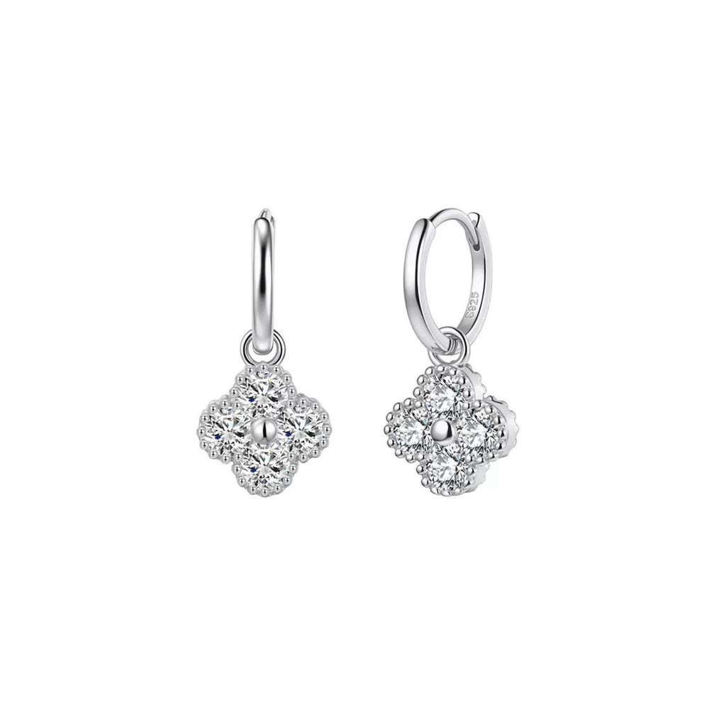 Clover Charm Hoop Earrings