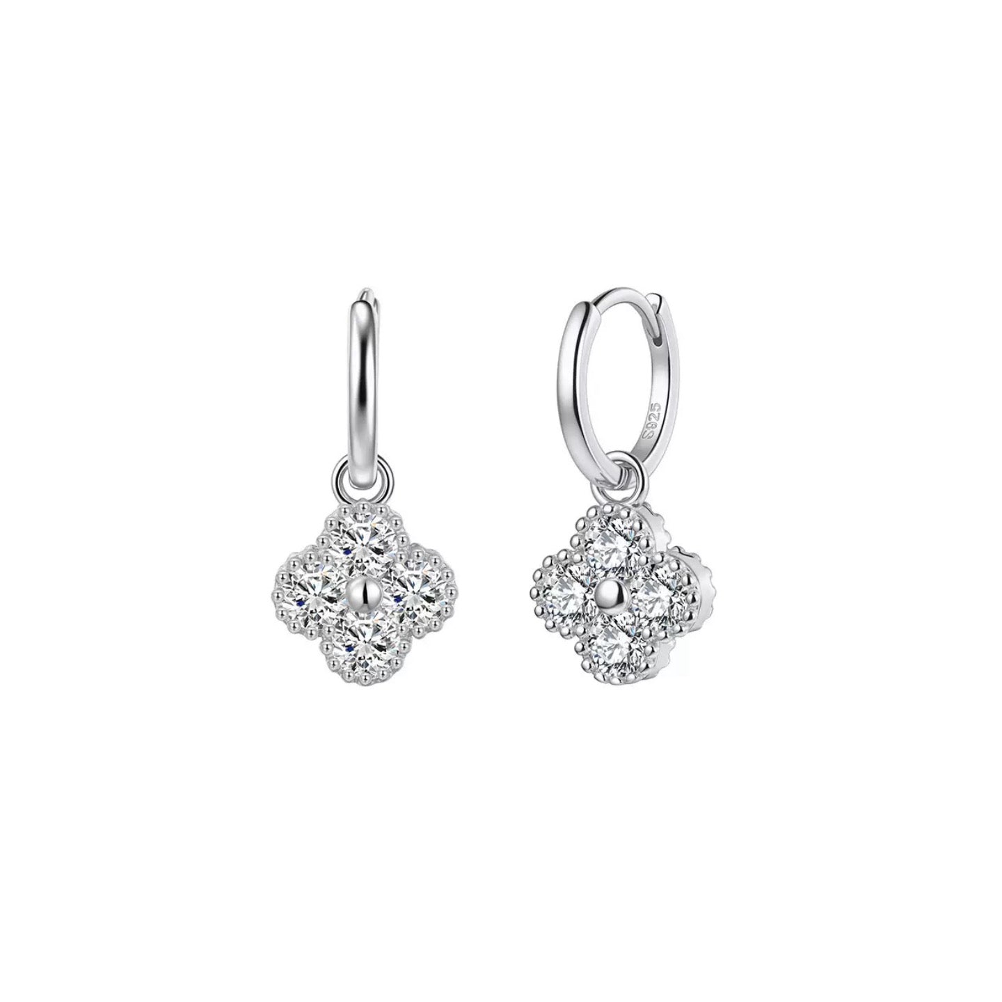 Clover Charm Hoop Earrings