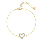 Open Heart Moissanite Chain Bracelet – image 1