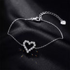 Open Heart Moissanite Chain Bracelet – image 6