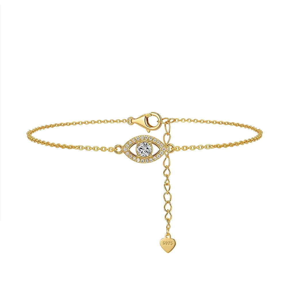 Evil Eye Moissanite Chain Bracelet – image 1