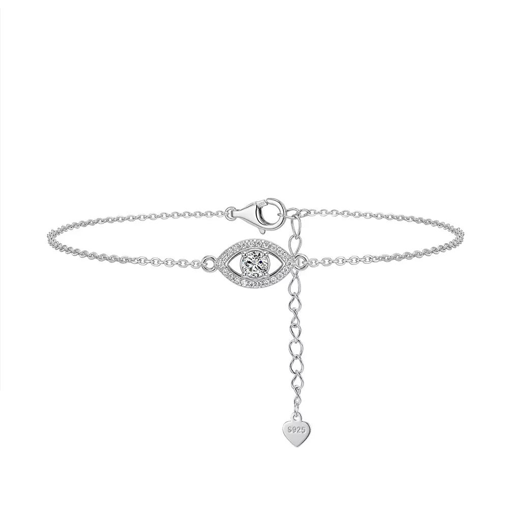 Evil Eye Moissanite Chain Bracelet – image 2